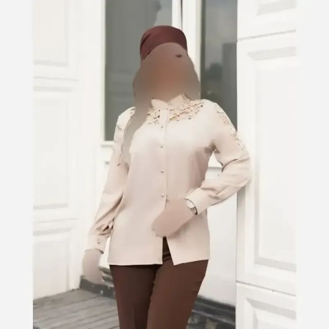 شومیز زنانه الیزه لیوسل خرجکار گیپور مدل لیوسا
