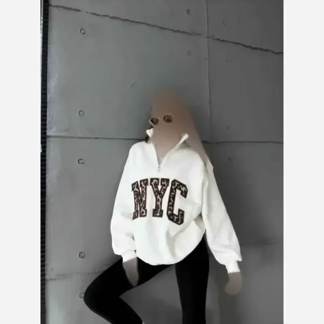 دورس زنانه نیم زیپ پلنگی NYC داخل کرکی