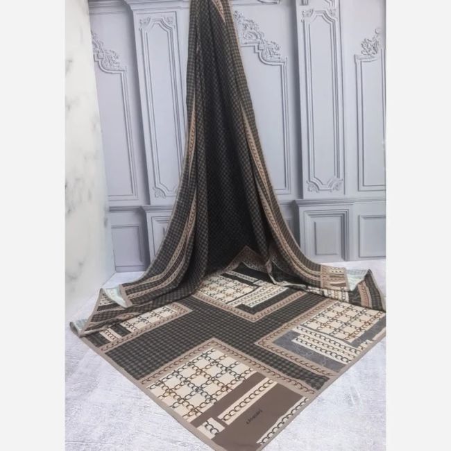 روسری نخ کاستوم طرح منو قواره بزرگ 140 سانتیمتر