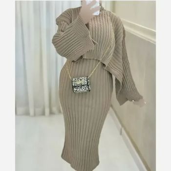 ست دوتیکه سارافون و رویه بافت ترک فری سایز