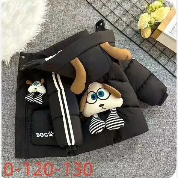 کاپشن بچگانه وارداتی ضخیم ضدآب کلاهدار اسپرت مناسب 1 تا 5 سال