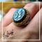 انگشتر مردانه نقره روس عقیق مشکی حکاکی حسین ع