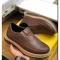 کفش چرم مردانه رامی رنگ عسلی رویه چرم صنعتی سوگو زیره PU دور دوخت