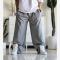 شلوار اسلش مردانه و زنانه فول بگ پارچه ملانژ طوسی سایز بزرگ XXL و XXXL
