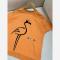ست تیشرت و شلوارک دخترانه طرح فلامینگو جنس پنبه ای
