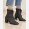 نیم بوت زنانه پاشنه دار پشت زیپ بند دکوری پاشنه 5 سانت سایز 37 تا 40