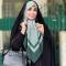 روسری نخی کاستوم طرح کاملیا قواره 110 کرم قهوه ای سبز