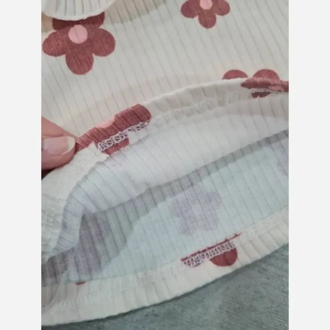 ست پاییزه دخترانه نوزادی بلوز و شلوار پنبه کبریتی سایز 6 ماه تا 1.5 سال رنگ بنفش و کرم
