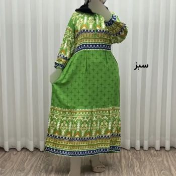پیراهن ساحلی زنانه نخی مدل حاشیه دار ستاره فری سایز مناسب تا 46