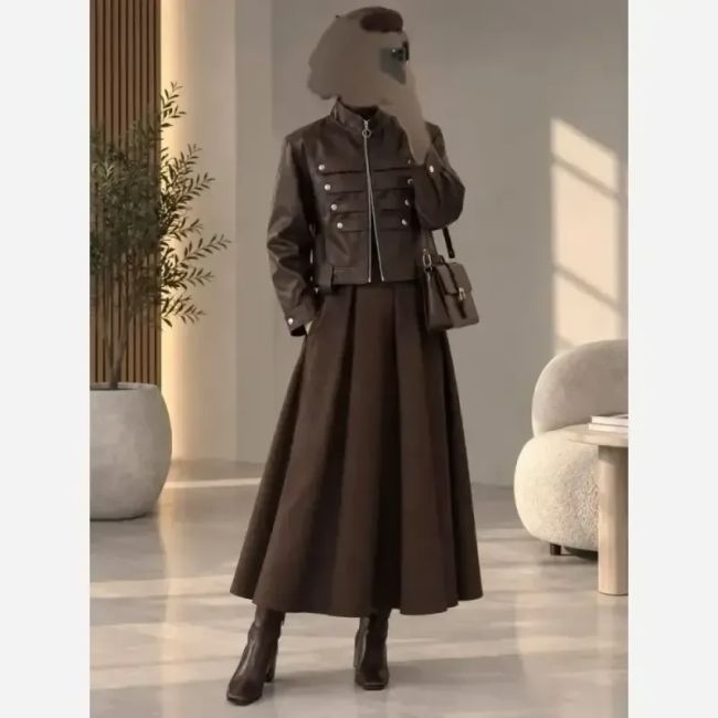 کت ناپلئونی چرم درجه یک مزونی آستردار