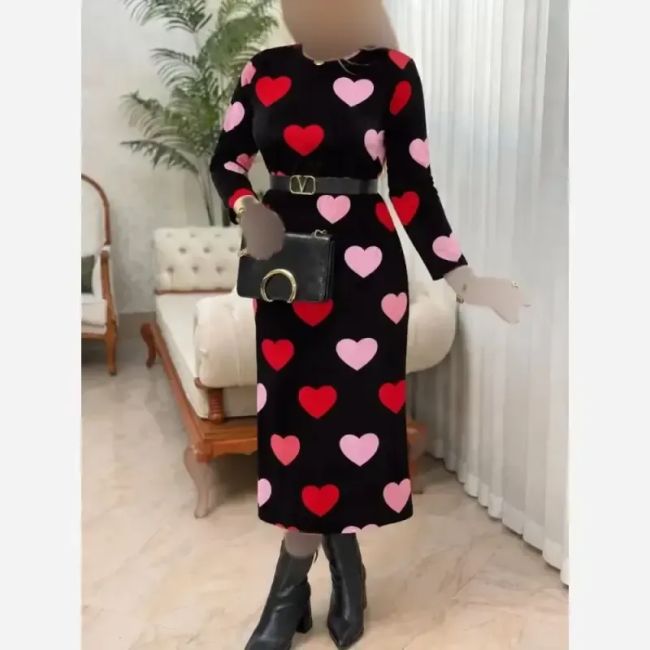 ماکسی مخمل مدل قلبی زنانه آستین بلند سایز 38 تا 48