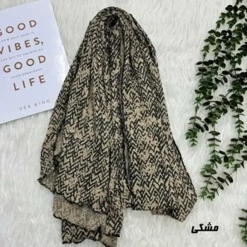شال نخی طرحدار وارداتی مشکی مناسب روزمره قواره 190 در 67 سانتیمتر