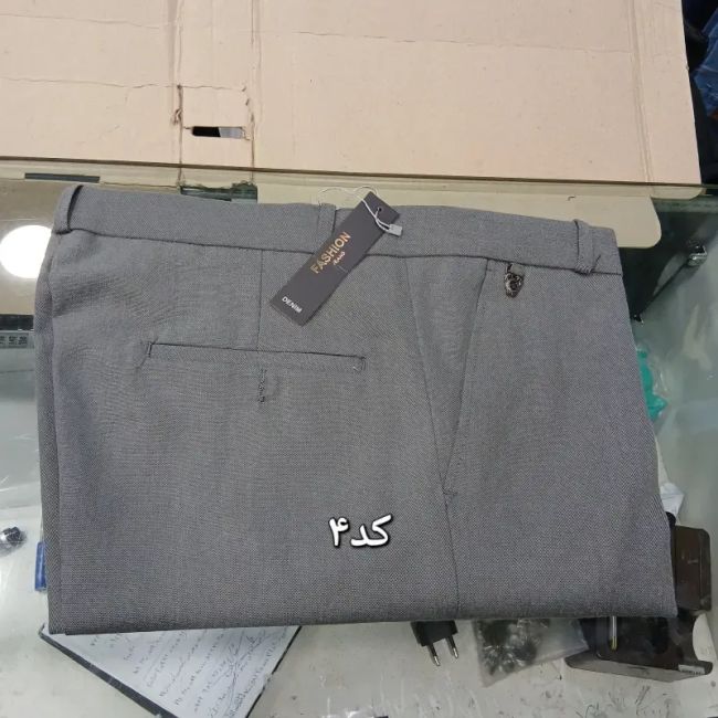 شلوار پارچه ای مردانه راسته کلاسیک نخی پارچه f رنگ ثابت سایز 42 تا 54