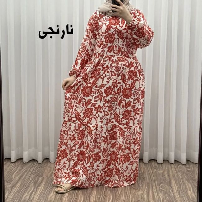 پیراهن فلور بوگاتی مدل ایوبی فری سایز زنانه تا سایز 46 چهارفصل شیک و راحت با کمربند سایه نمیاندازد