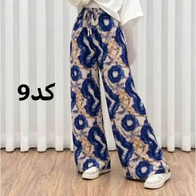 شلوار راحتی نخی پارچه خارجی فری سایز مناسب تا سایز 50