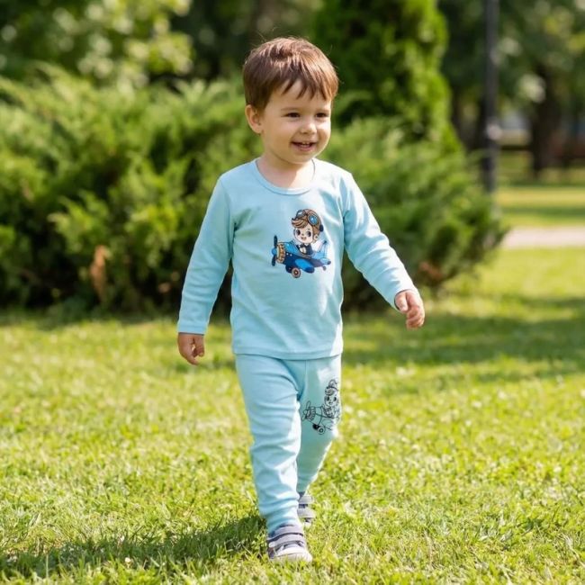 بلوز شلوار نوزادی اقتصادی پسرانه دخترانه نخ پنبه سایز یک تا سه سال