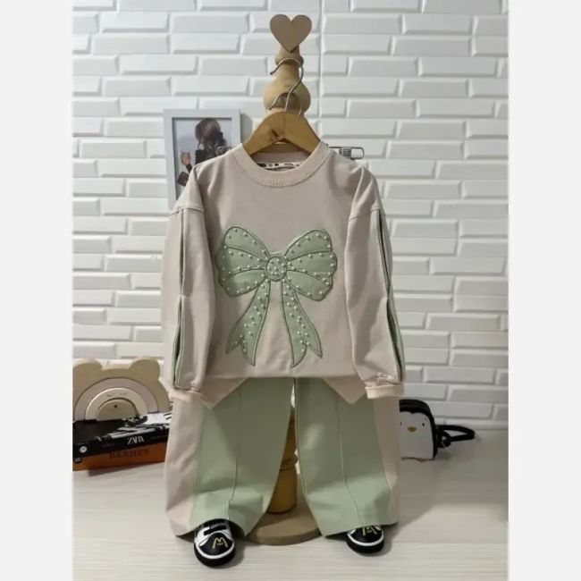 ست بلوز و شلوار بگ مرواریدی دخترانه دورس سایز 45 تا 65