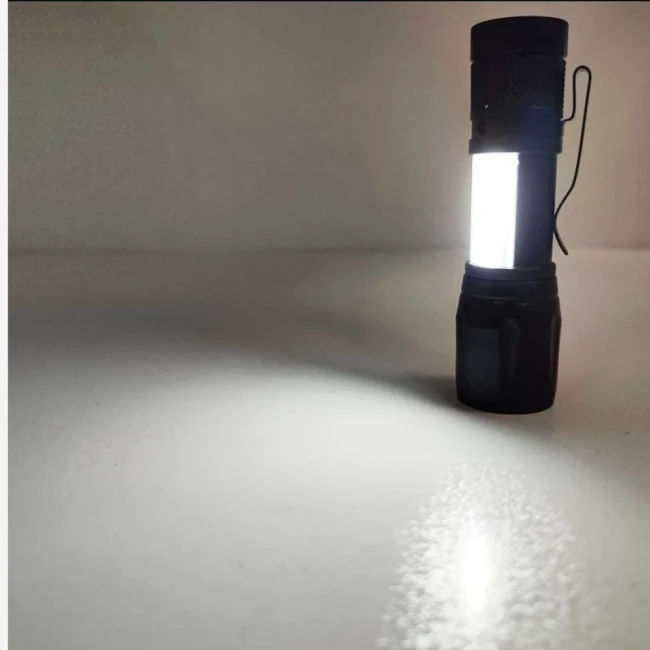 چراغ کمپین چراغ قوه دستی شارژی بدنه فلزی سه حالته به همراه کابل شارژ