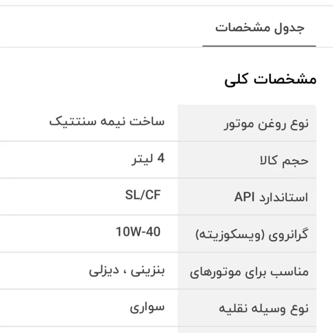 روغن موتور 4 لیتری بهران سوپر پیشتاز 10W-40