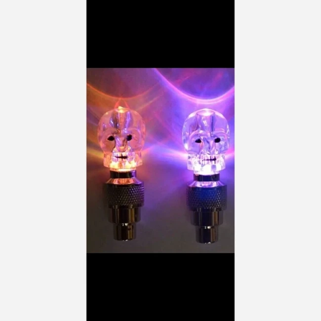چراغ سر والف هفت رنگ وارداتی بسته دو عددی با شش عدد باتری ک داخل سروالفه مخصوص دوچرخه موتور ماشین