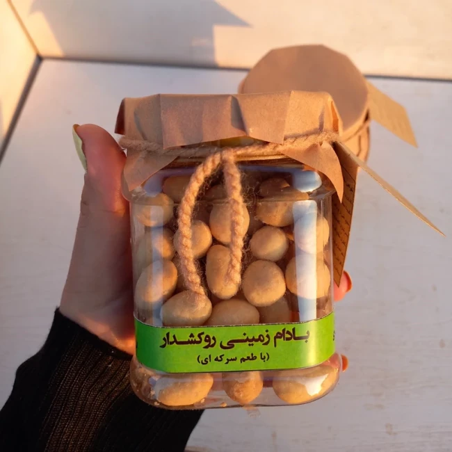 بادام زمینی روکش دار سرکه ای یک قوطی 160 گرمی