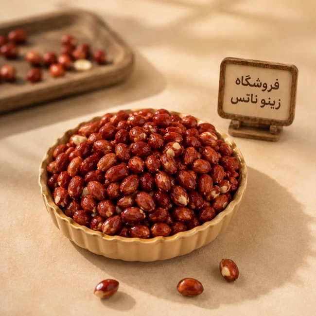 مغز بادام زمینی لعابی 250 گرم
