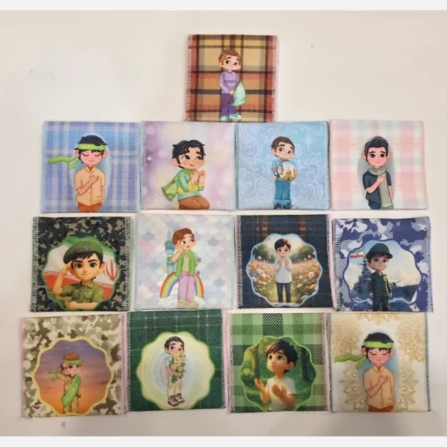 جامهری طرح کودکانه جانماز 8 در8 پسرانه دخترانه دو تیکه حجاب کودک هدیه برای جشن تکلیف روز دانش آموز 