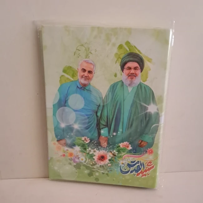 کلاسور بیست و شش حلقه به همراه صد برگه طرح طرح جمکران طرح گل و کبوتر  