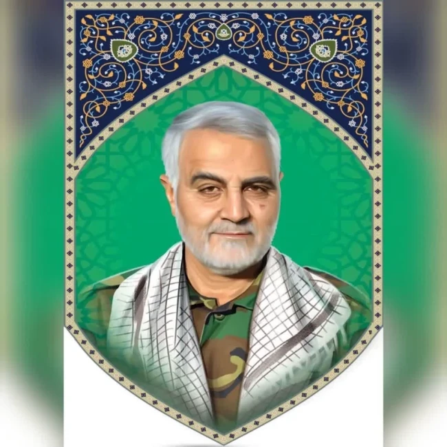 تمثال امام رهبری سردار مناسب پشت منبر و پشت صحنه مراسمات ملی و مذهبی اندازه 100 در 70 