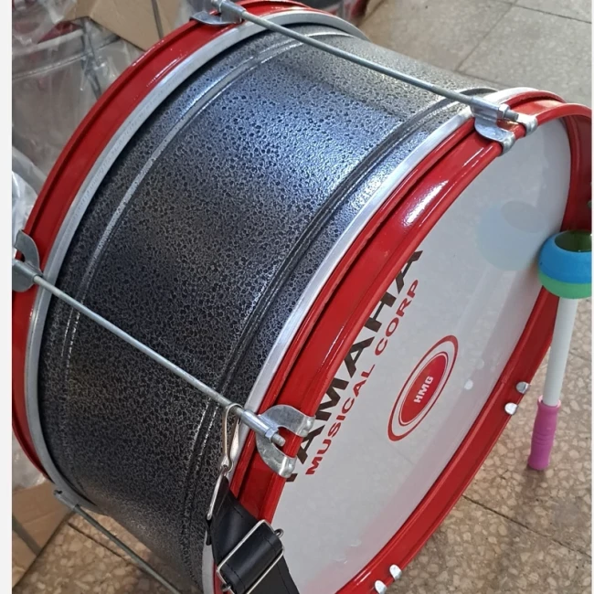 طبل تک چوب شصت سانتی جنس میله ای فلزی 60 سانتی پهن به همراه بند و چوب 