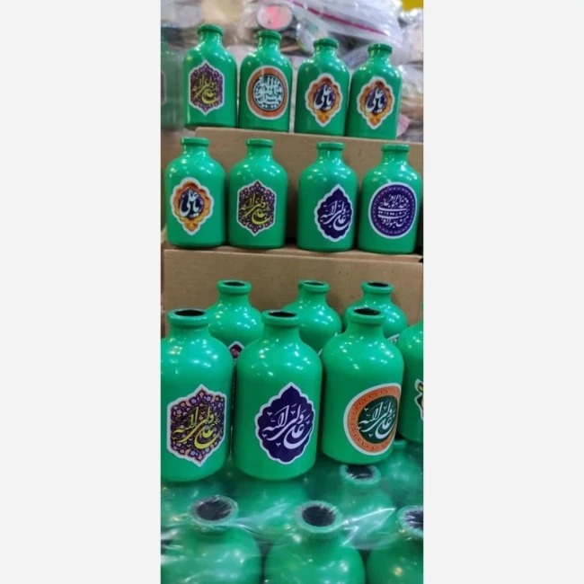 گلدان طرح علوی جنس سفالی با نوشته غدیری ارتفاع 8 پهنا 4 سانتی هدیه عید جشن غدیر میلاد حضرت علی علیه السلام