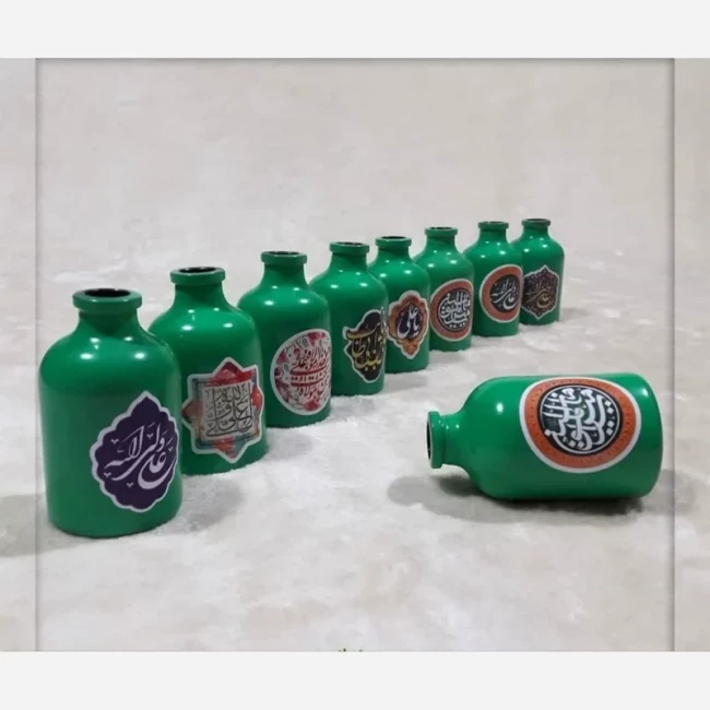 گلدان طرح علوی جنس سفالی با نوشته غدیری ارتفاع 8 پهنا 4 سانتی هدیه عید جشن غدیر میلاد حضرت علی علیه السلام