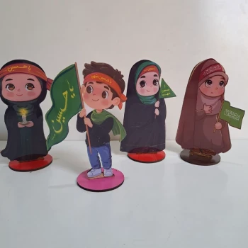 استند طرح محرم کودکانه جنس چوبی روکش پلکسی پسرانه و دخترانه مناسب هدیه اربعین جشن قرآن روز دانش آموز 