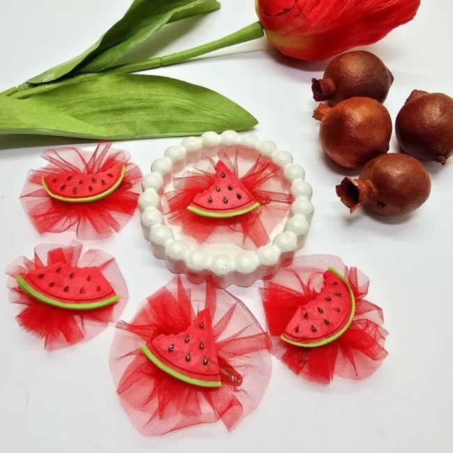 گل سر طرح یلدا مناسب جشن های یلدا مدارس و مهد کودک گیره مو طرح یلدا