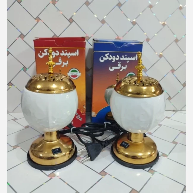 اسپند دودکن برقی طرح سرامیکی ارتفاع حدودی 20 سانت اسفند دودکن