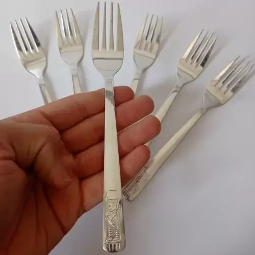 سرویس 6 عددی چنگال مسی قلع شده طرح هخامنش