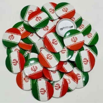 پیکسل ایران پیکسل گرد سوزنی فلزی با طرح پرچم ایران پیکسل پرچم ایران هدیه دانش آموز جایزه مدارس پرچم جمهوری اسلامی ایران 