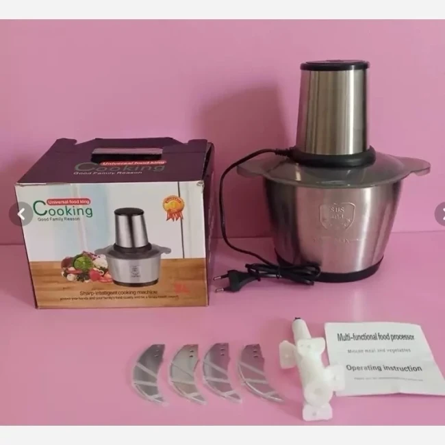 خردکن برقی 3 لیتری استیل 1200 وات چهار تیغه مارک کوکینگ (Cooking