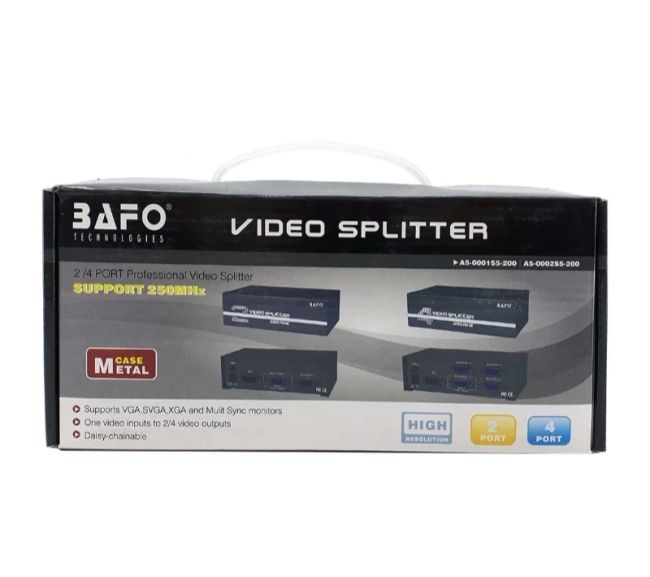 اسپلیتر 1 به 4 پورت VGA مدل 250MHZ برند BAFO