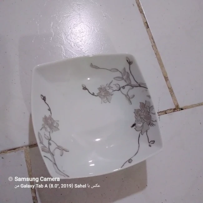 کاسه 6 عددی ماست خوری طرح گل نقره ای برند معروف پردیس