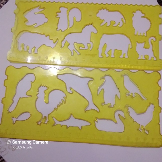 خط کش 20 سانتی پهن ژله ای طرح دار