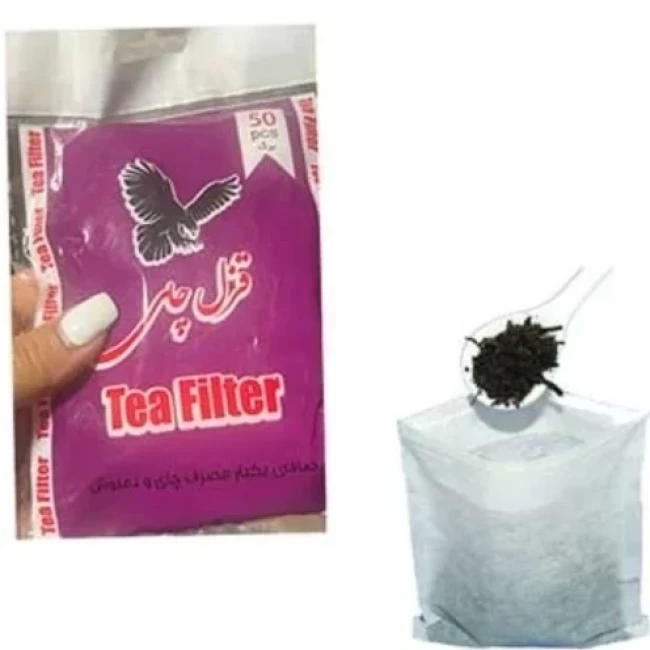 فیلتر یا کیسه چای و دمنوش یکبار مصرف قزل چای 60عددی 
