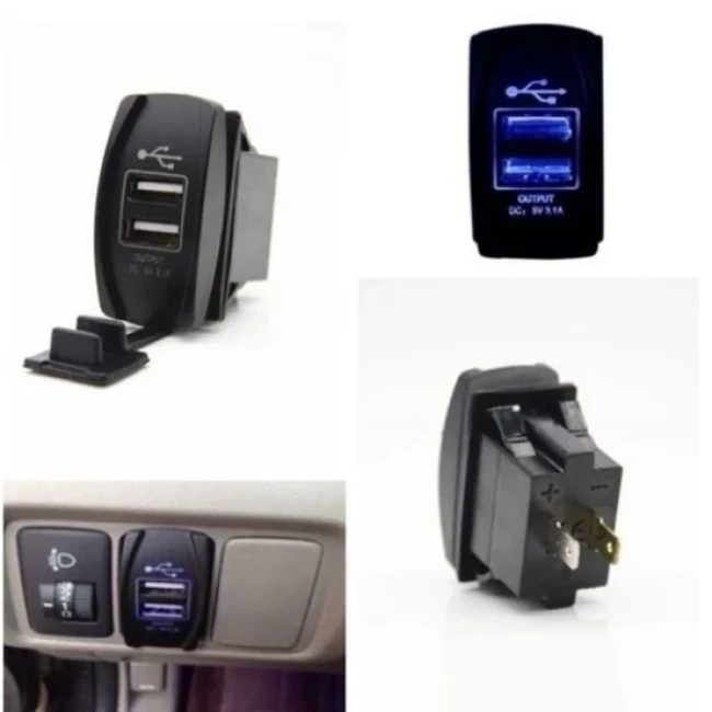 شارژر خودرو توکار USB طرح کلید