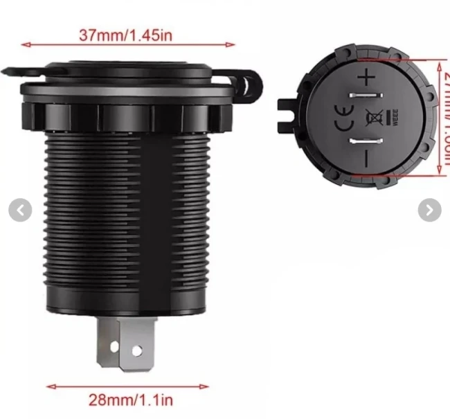 شارژر USB گرد تو کار 2.1 آمپر خودرو