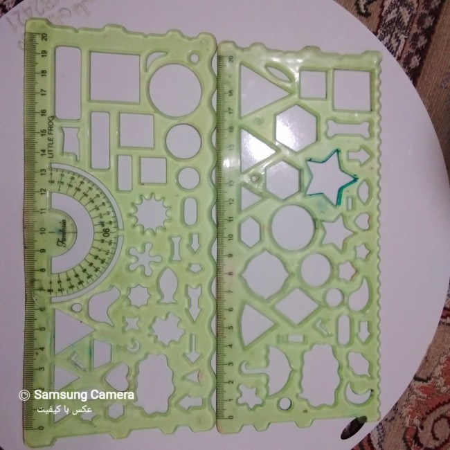 خط کش 20 سانتی پهن ژله ای طرح دار