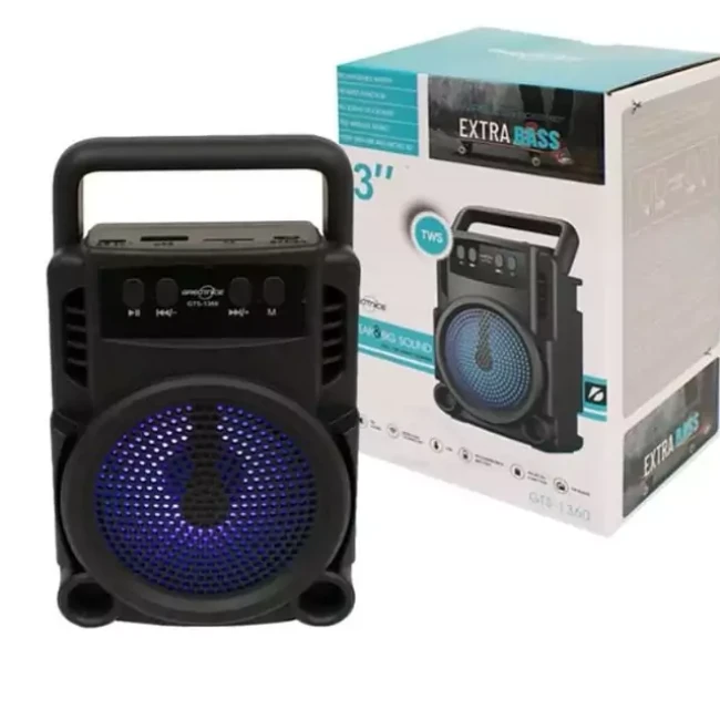 اسپیکر بلوتوثی مدل GTs -1360 همراه رقص نور قابل حمل 