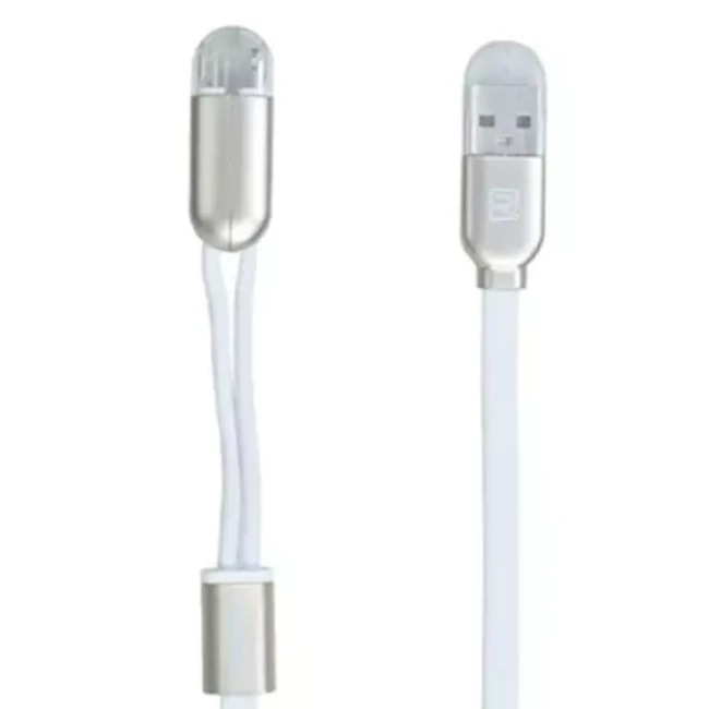 کابل شارژ و انتقال داده دو سر لایتنینگ و میکرو یو اس بی ریمکس Remax RC-025T Magnet Lightning And Micro USB 2 in 1