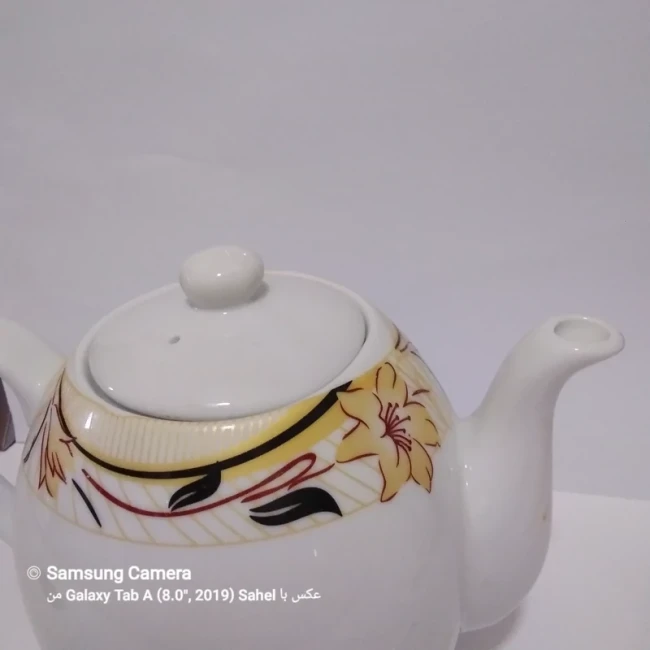 قوری  چینی متین طرح دار 