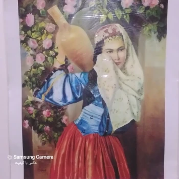 پوستر زیبا خاتون مدل نقاشی شده قد کار 50 سانت