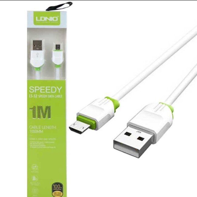 کابل تبدیل USB به microUSB الدینیو مدل LS32 طول 1 متر